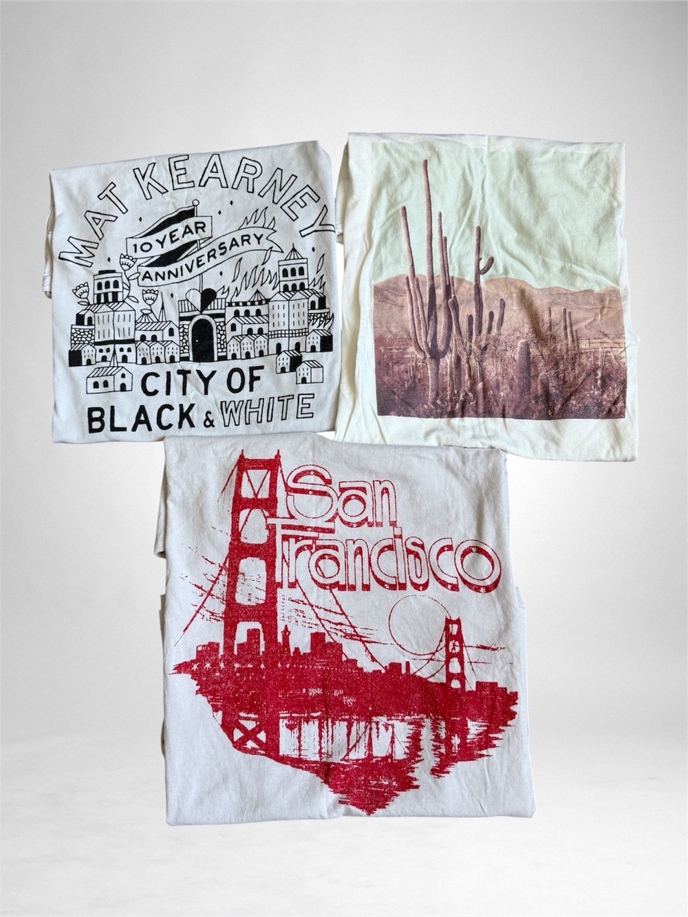 Bundle of 3 Graphic Tees – XS/S | White